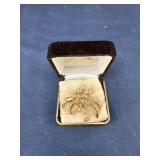 Vintage Art Deco Rhinestone Gold Toned Brooch