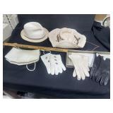 2 Hats/3 gloves & small purse