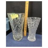 2 Pressed glass vases