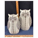 Two Owl Figurines