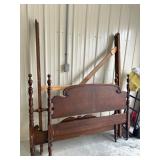 Wooden Bed Frame with Turned Posts