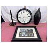 Home Decor Lot with Clock and Artwork