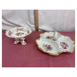 Porcelain Tray and Compote Set
