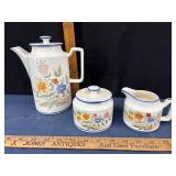 Japanese Floral Tea Set, 3 Pieces