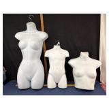 Three White Display Mannequins