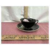 Occupied Japan Teacup and Saucer - Black With