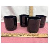 4 Black Amethyst Rock Glasses