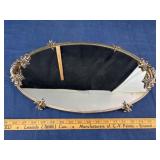 Oval Mirror With Ornate Metal Frame