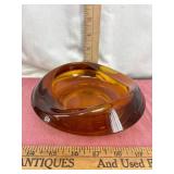 Amber Art Glass Bowl, MCM Style