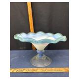 Hand-Blown Glass Pedestal Bowl