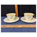 Belleek Shamrock Cup and Saucer Set