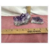 Two Amethyst Rock Quartz Crystal Specimens