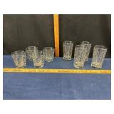 Frosted Silver Scroll MCM Glass Set