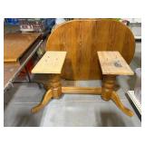 Oak Dining Table with Pedestal Base