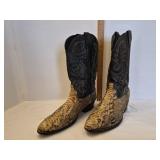 Men's Snakeskin Cowboy Boots - Size 9A	Cut at