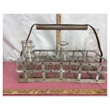 Metal Milk Bottle Carrier With Bottles