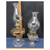 Clear and Amber Oil Lamps