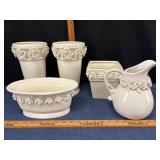 Decorative Porcelain Rose Motif Set