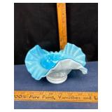 Blue and White Ruffled Edge Bowl