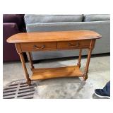 Solid Oak Console Table by Broyhill