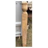 Wooden Post with Turned Finial