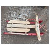 Wood and Metal Snow Sled