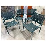 Four Green Patio Chairs
