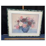 Framed Floral Print with Roses