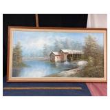 Landscape Oil Painting of Watermill