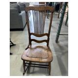 Wooden Rocking Chair with Perforated Seat