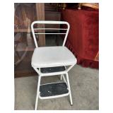 White Metal Folding Step Chair