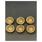 6 antique solid brass drawer/cabinet, hinged