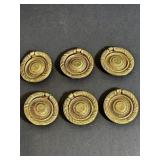 6 antique solid brass drawer/cabinet, hinged