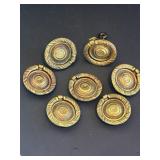 7 antique solid brass drawer/cabinet, hinged