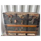 Wooden and Metal Steamer Trunk