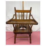 Wooden High Chair with Tray
