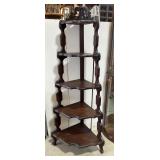 Dark Wood Corner Shelf Unit