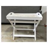 White Wood Folding Tray Table