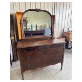 Wooden Dresser With Mirror