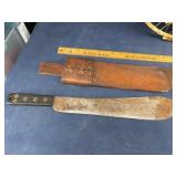 Machete with Leather Sheath
