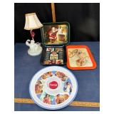 Coca-Cola Trays and Table Lamp