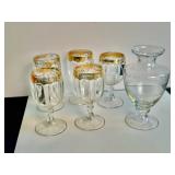 Five antique pressed glass stemware, circa 1890.