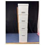 White Plastic Storage Unit With Drawers