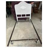 Twin Bed frame with Wicker Headboard