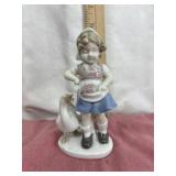 Vintage Grafenthal Porcelain Girl With Goose - A