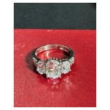 Sterling silver ring with cubic zirconia with box