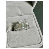 Sterling silver ring with cubic zirconia, with