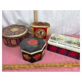 Four Decorative Tin Boxes