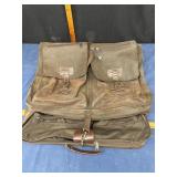 Brown Leather Garment Bag with Pockets