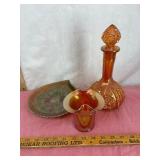 Amber Carnival Glass Collection